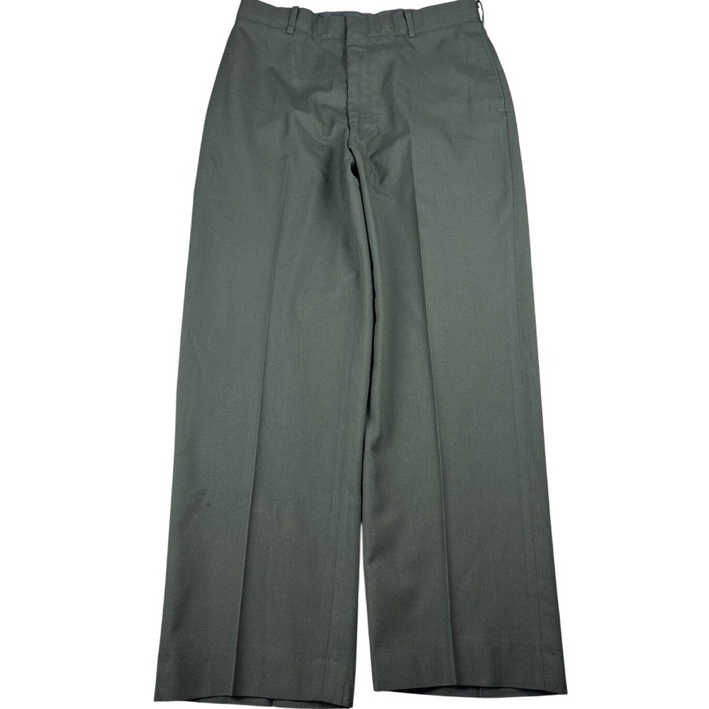 DSCP Pants Mens 34R Army Green Dress Trousers Poly Wool Workwear Uniform